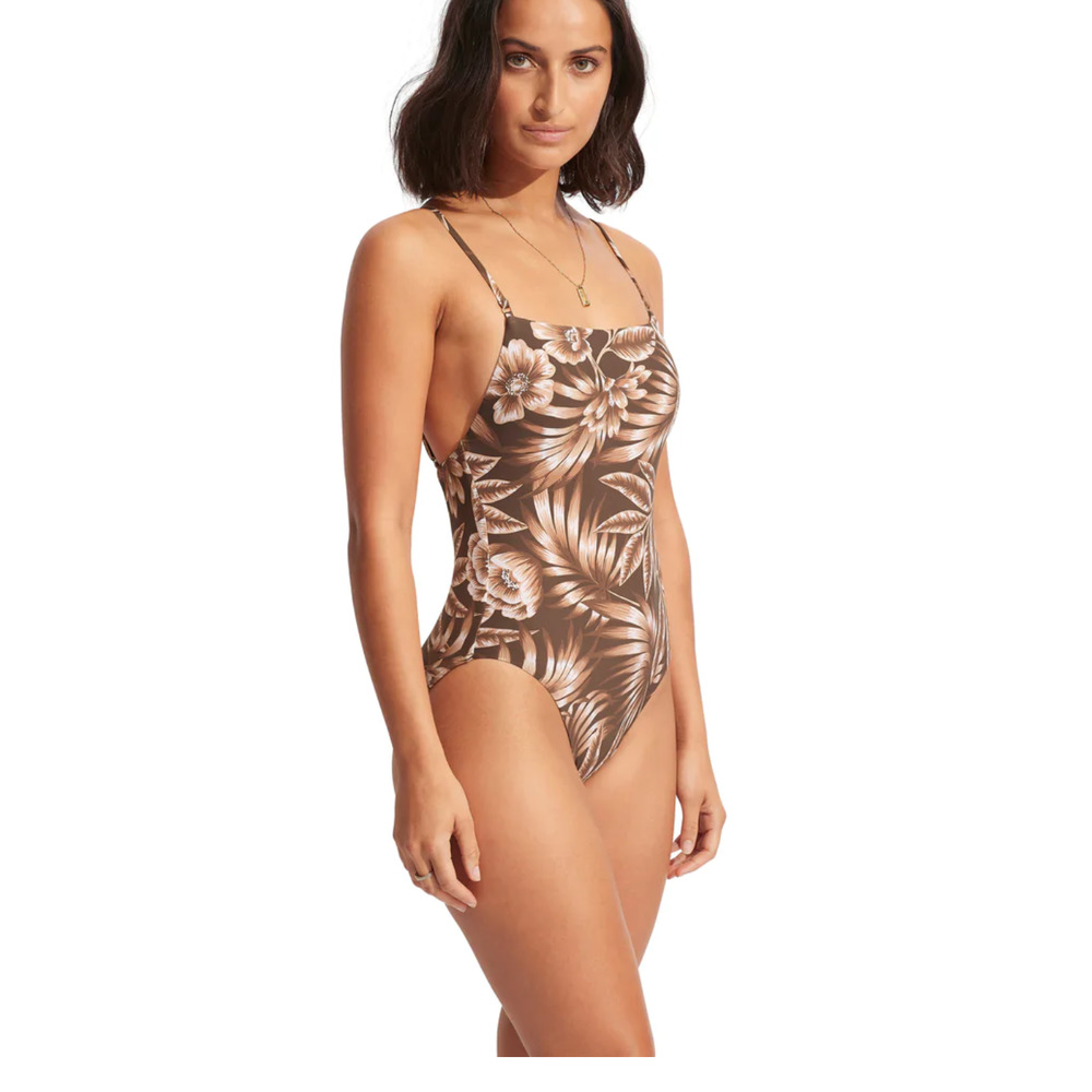 New sea Folly Island in the Sun Square Neck One Piece swimsuit  USA 6 AU 10